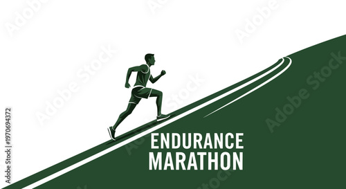 Runner Ascending Uphill: An Illustration Of Endurance And Marathon Competition