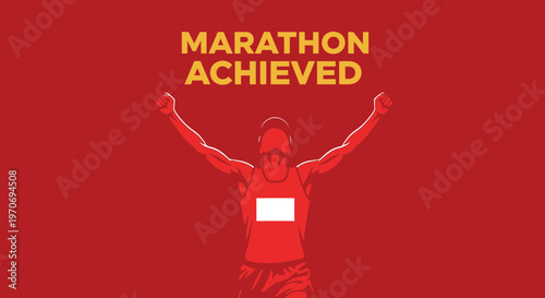 Runner Celebrates Marathon Triumph With Raised Arms