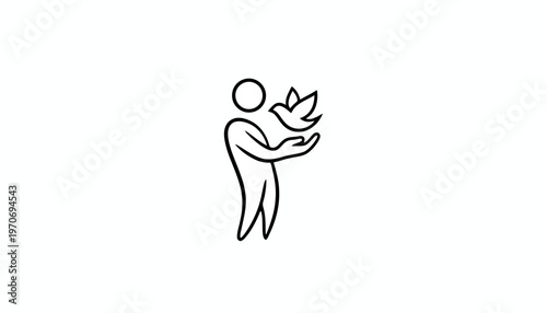 Person holding a dove, symbol of peace, freedom, hope, and new beginnings
