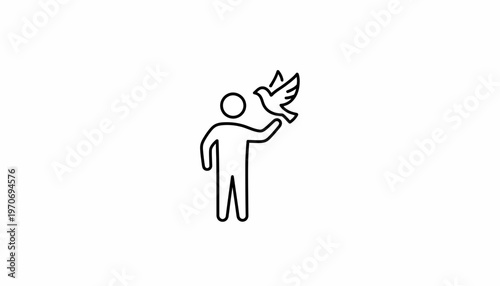 Person holding a dove, symbol of peace, freedom, and hope