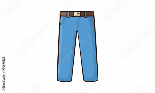 line art color of denim pants cartoon illustration