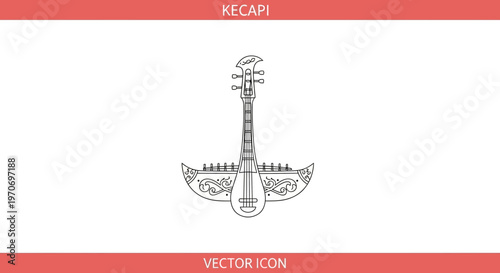 Kecapi Sundanese Traditional String Instrument Icon Vector Illustration