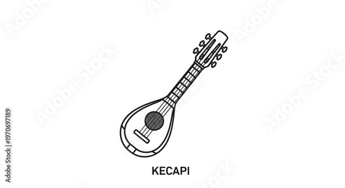 Kecapi Sundanese Traditional String Instrument Outline Icon