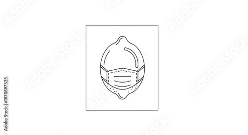 Lemon Wearing Surgical Mask, Concept of Health Protection and Pandemic