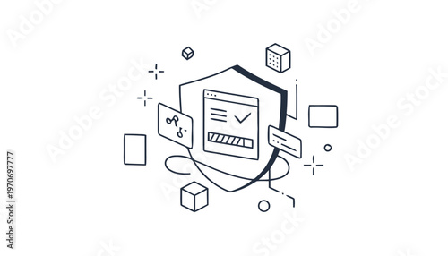 Digital Security Shield - Protecting Data and Ensuring Online Safety.