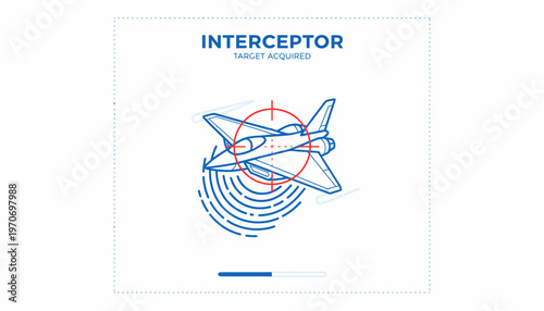 Interceptor Jet Fighter Target Acquired Radar Scan Military Aircraft