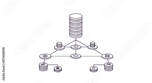 Database Network Architecture Diagram with Connections.
