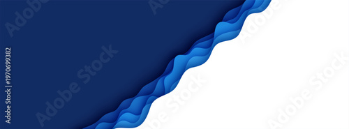 Seaweed eco texture surface wallpaper with cartoon deep ocean bottom. Creative curve template save ocean day. Water layer background paper diagonal river papercut topographic blue and white design.