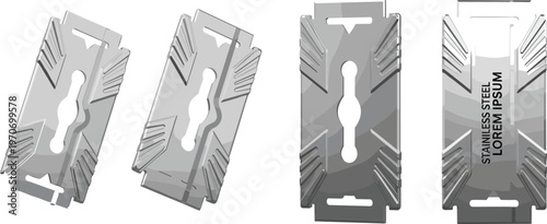 Stainless Steel Razor Blade Set for Precision Cutting, Shaving, and Crafting Use in Safety and Grooming