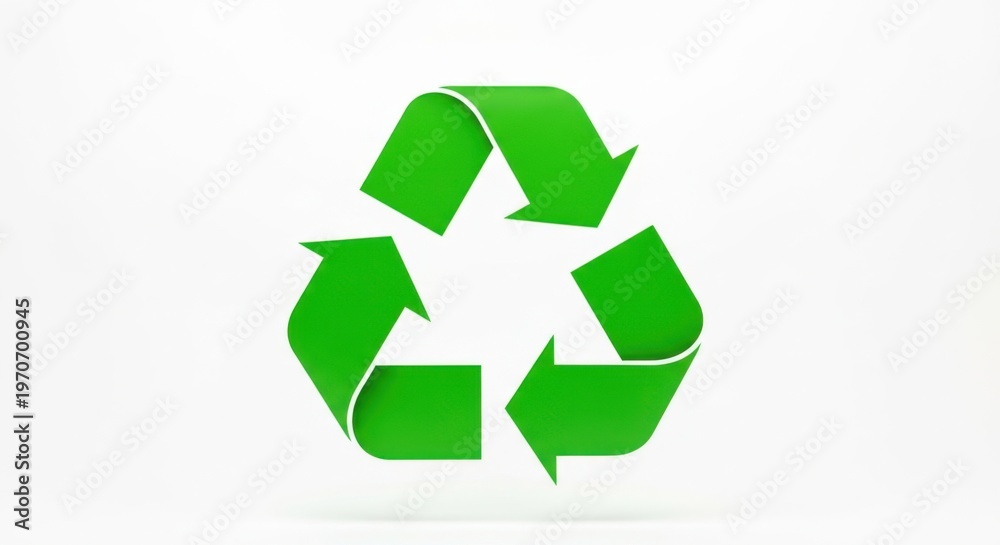 Obraz premium Green recycling symbol isolated on white background