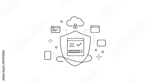 Digital Security Shield - Protecting Data and Information Online.