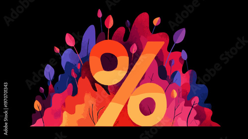Abstract Percentage Symbol Representing Inflation and Interest Rates