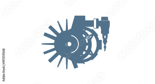 Detailed Illustration of a Mechanical Turbine Engine Component.