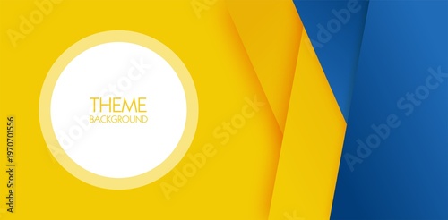 Stylish abstract modern banner background featuring a vibrant yellow and blue color theme. This vector illustration includes smooth gradients, dynamic shapes, and clean design element, perfect for web