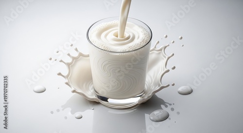 Fresh Milk Splash in Glass – Minimalist High-Speed Dairy Photography