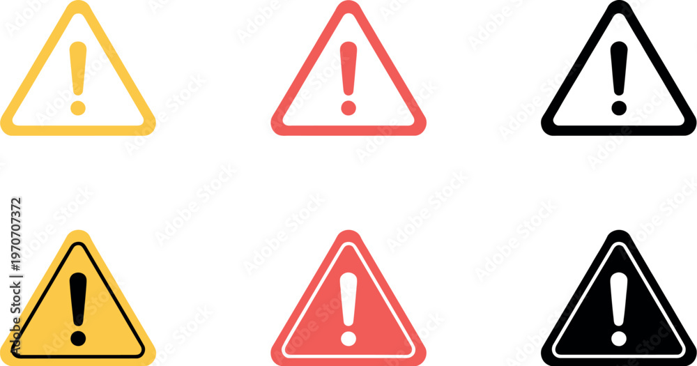 Photography Warning icon exclamation mark triangle symbol alert precaution attention vector