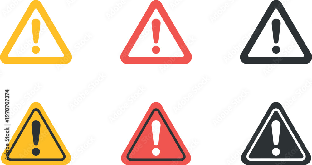 Valokuva Warning icon exclamation mark triangle symbol alert precaution attention vector