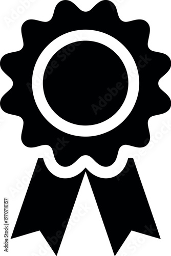 Award icon prize medal badge flat vector design for apps websites achievement winner recognition symbol isolated background
