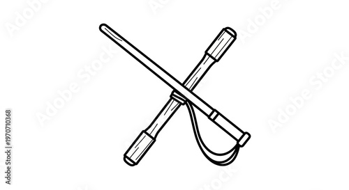 Crossed Riding Crop and Whip Icon
