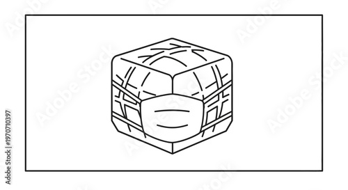Cube Wearing Face Mask, Protection Concept, Covid-19 Symbol, Healthcare