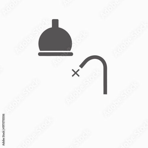 Versatile graphic symbols for fluid dynamics and connectivity challenges, featuring a universal intake or drain element paired with a marked disconnected conduit