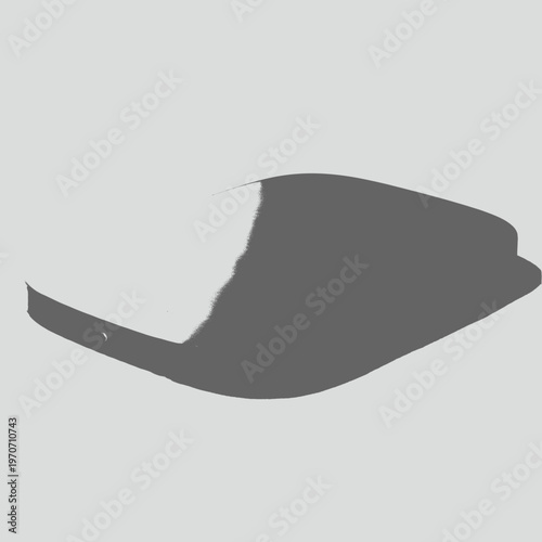Abstract minimalist graphic element with a dark grey solid form and subtle shadow, symbolizing foundational digital components, energy principles, or conceptual data storage