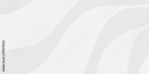 Abstract White Background with Subtle Curved Lines and Shadows.