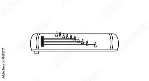 Traditional Japanese Koto Stringed Instrument Outline Icon