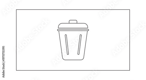 Simple outline icon of a trash can, representing deletion or recycling concept