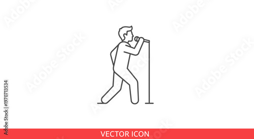 Singer Performing Live on Stage with Microphone Icon