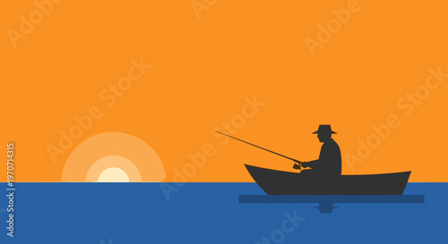 Man fishing in a boat 1.