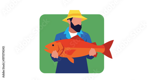 Man Holding Large Red Fish.