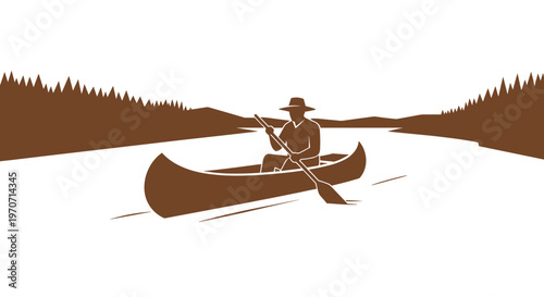 Man in a canoe paddling 1.