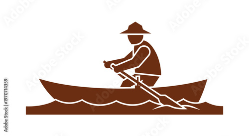 Man in a canoe paddling 2.