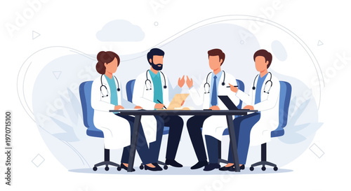 Doctors Meeting Teamwork Collaboration Discussion Medical Healthcare Professionals