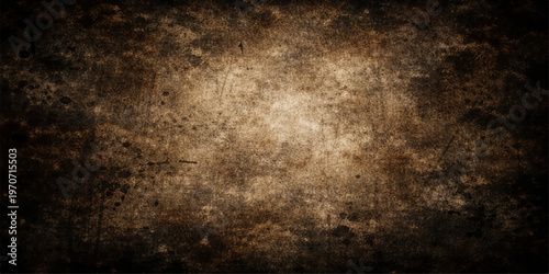 Dark antique wall texture with a rough black grunge effect on an aged vintage paper surface