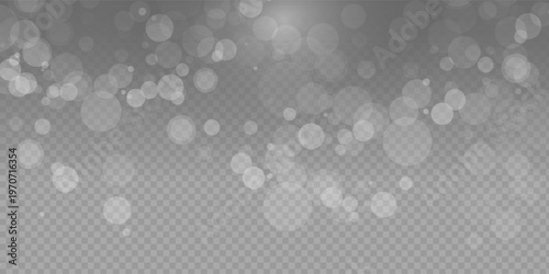 Christmas snowflakes and transparent back ground. Heavy snovfall, snovflakes in different shapes and forms.