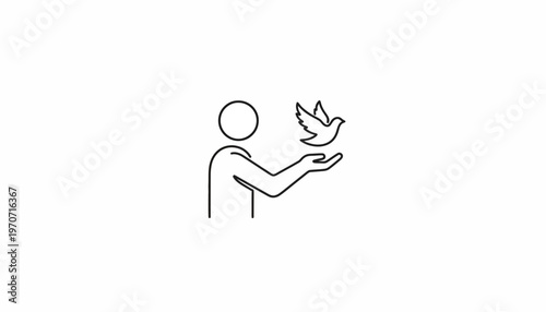 Person releasing a dove, symbol of peace, freedom, hope, and new beginnings