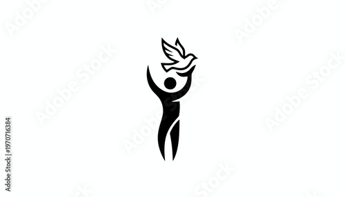Person releasing a dove, symbol of peace, freedom, hope, and spirituality