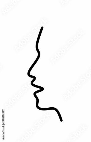 Minimalist continuous line art drawing of a human face in profile.