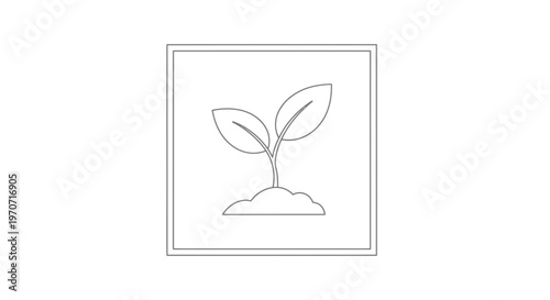 New Beginning Plant Sprout Growing from Soil, Symbol of Growth and Hope