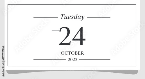 October 24th, Tuesday, 2023 - Daily Calendar Page Mockup