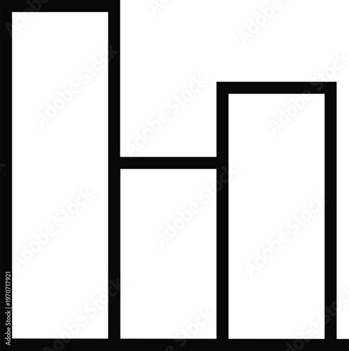 Simple Bar Chart Symbol Isolated on White Background