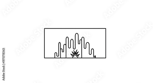 Minimalist Fireplace Icon with Flame and Hearth - Line Art