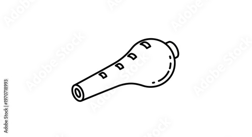 Simple Line Drawing of a Recorder Instrument