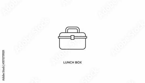 Simple Line Icon of a Lunch Box, Minimalist Design