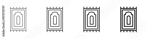 Sajadah or Islamic Prayer Mat Icon Line Art Vector Illustration