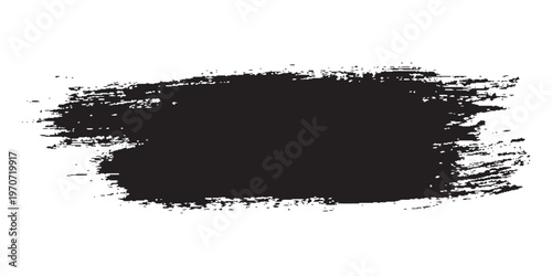 Black brush stroke on a white background.