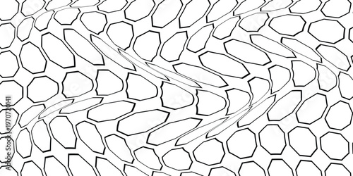 simple black outline octagon wave pattern art for banner poster background.