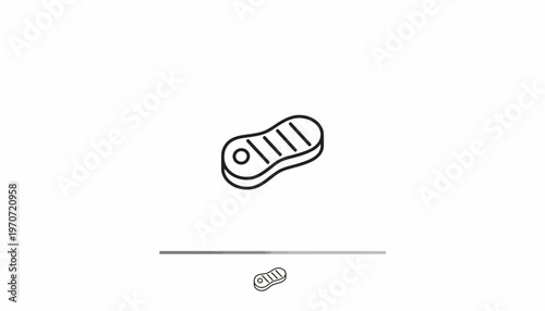 Simple Line Art Icon of a Steak, Minimalist Food Symbol
